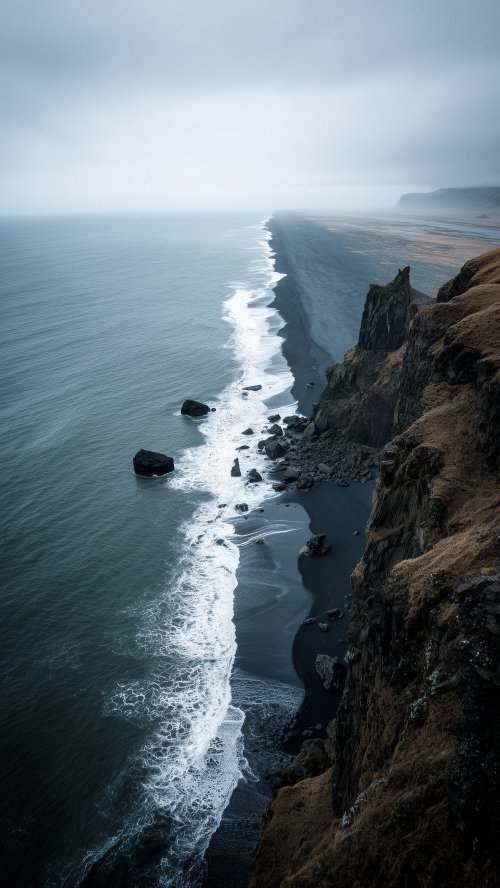 Moody Icelandic Black Beach - beach Wallpaper