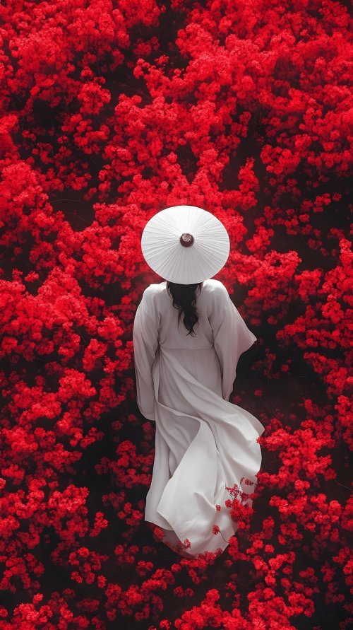 Woman in Red Flowers - Related OpersCraft wallpaper