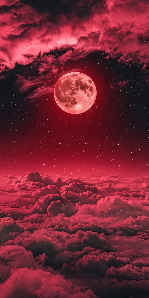 Glowing Crimson Blood Moon - Related OpersCraft wallpaper
