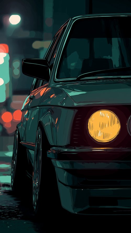 Vintage Night City Car - Related Desktop & Laptop wallpaper
