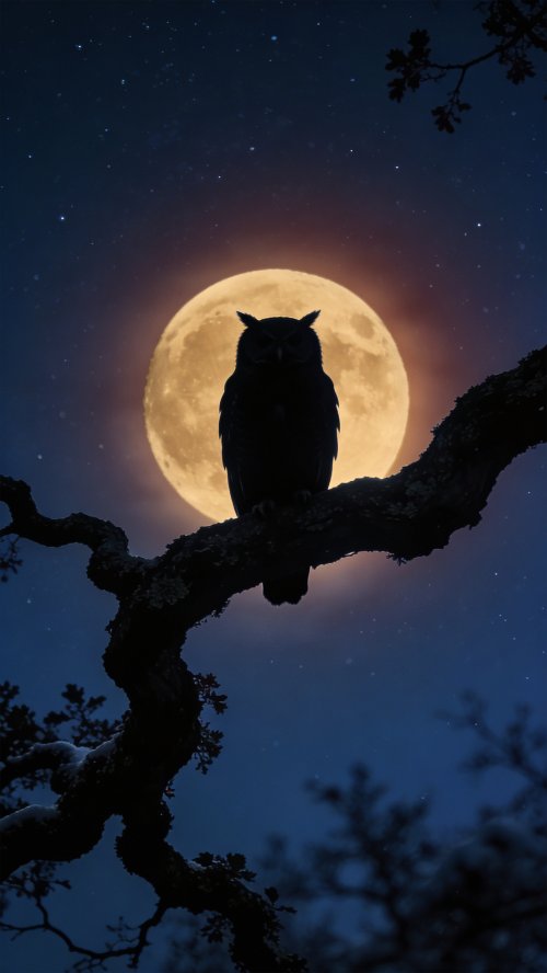 Owl Under Full Moon - Related OpersCraft wallpaper