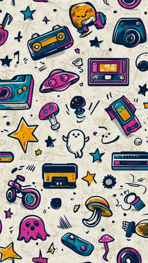 Colorful Retro Doodle Wallpaper - Related OpersCraft wallpaper