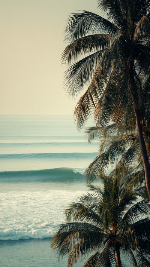 Tropical Palm Beach Waves - Related StockWalls wallpaper