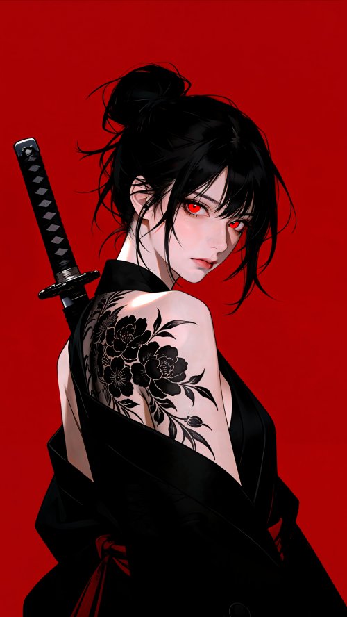 Red Eyed Samurai Girl - Related StockWalls wallpaper