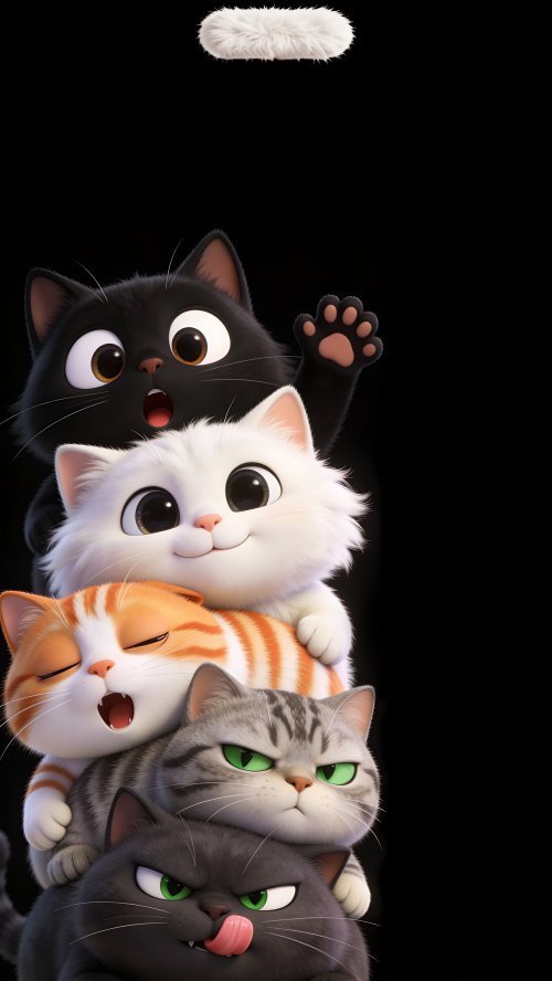 Cute Stacked Cats Wallpaper - Related StockWalls wallpaper