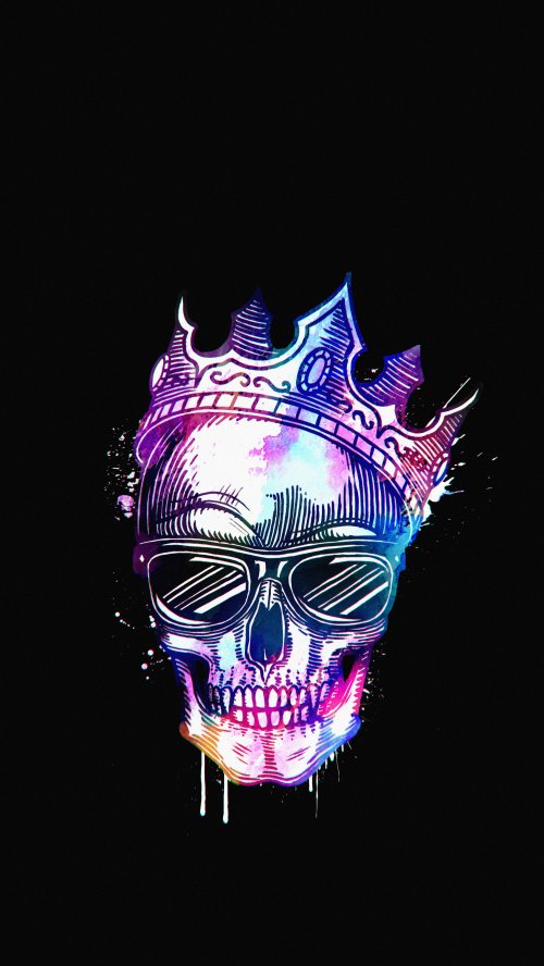 Neon Crowned Skull Art - Related OpersCraft wallpaper