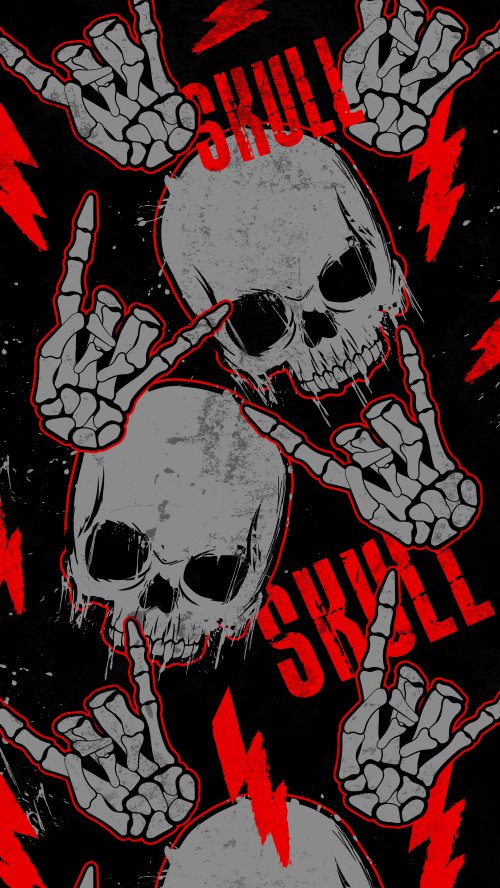 Rocking Skull Pattern Wallpaper - skull Wallpaper