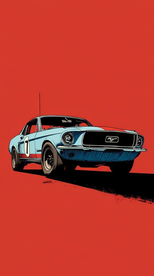 Vintage Ford Mustang Illustration - Related OpersCraft wallpaper