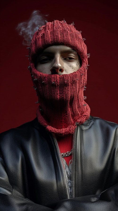 Red Masked Urban Portrait - streetwear Wallpaper