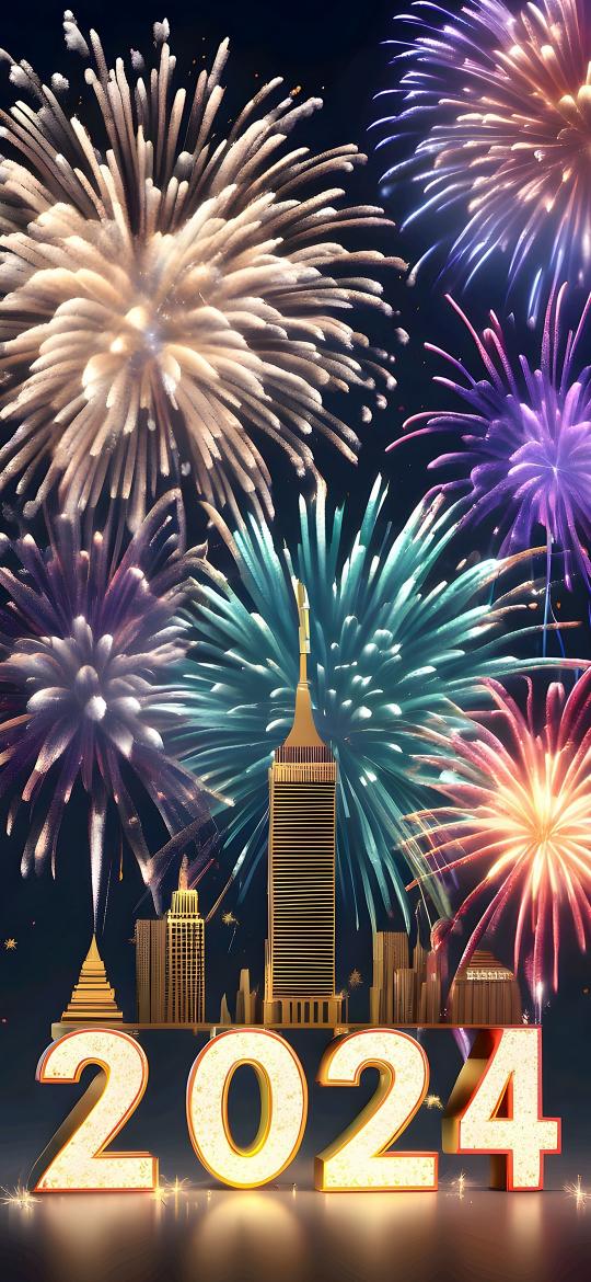 2024 New Year Fireworks - Related OpersCraft wallpaper