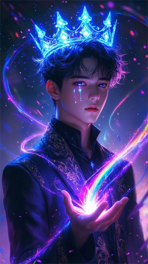 Neon Prince Magic Crown - fantasy Wallpaper