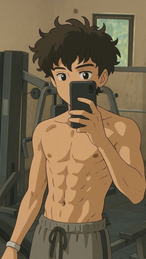 Anime Gym Mirror Selfie - anime Wallpaper