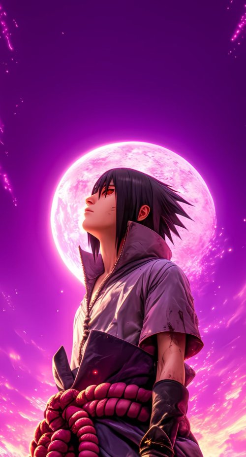 Sasuke Under Purple Moon