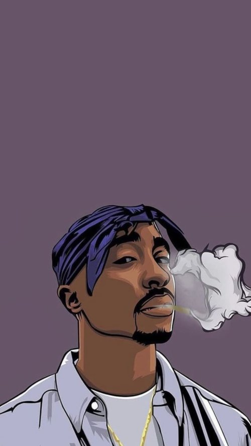 2Pac Cartoon Portrait - rapper Wallpaper