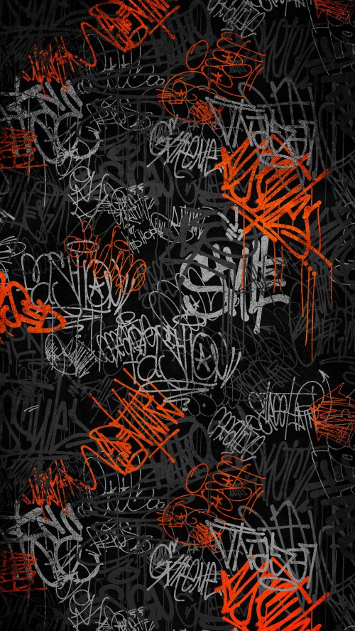 Orange and Grey Graffiti - graffiti Wallpaper