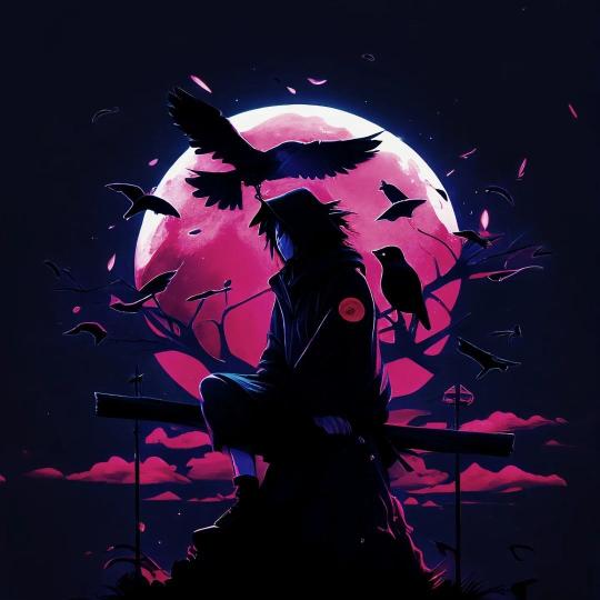 Sasuke Crow Moon Silhouette - Related OpersCraft wallpaper