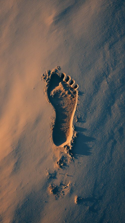 Single Footprint in Sand - desert Wallpaper