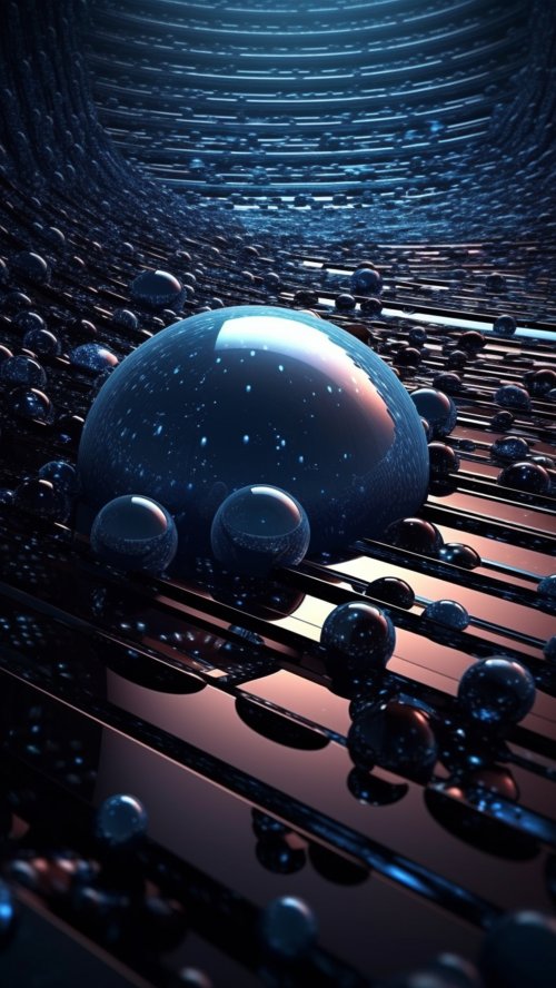 3D_Dark_Spheres_on_Metallic_Surface - Related StockWalls wallpaper