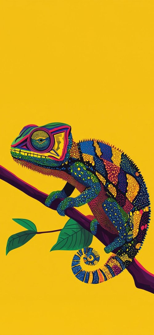 Colorful Mosaic Chameleon Art - reptile Wallpaper