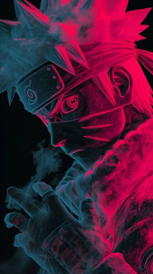 Neon Naruto Smoke Portrait - Related StockWalls wallpaper