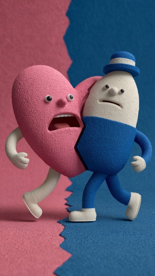 Quirky Heart and Character - cartoon Wallpaper