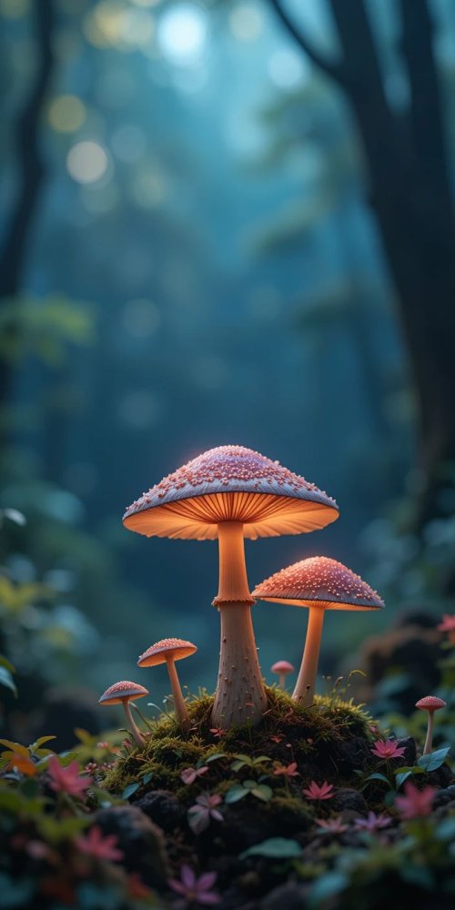 Glowing Forest Mushrooms - Related OpersCraft wallpaper