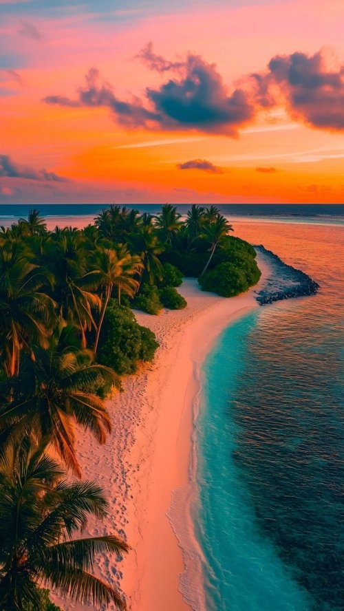 Tropical Island Sunset Beach - Related OpersCraft wallpaper