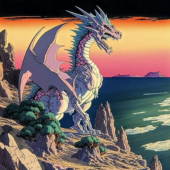 Dragon Coastline Fantasy - animals Wallpaper