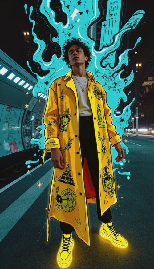 Neon Street Style Portrait - digital art Wallpaper