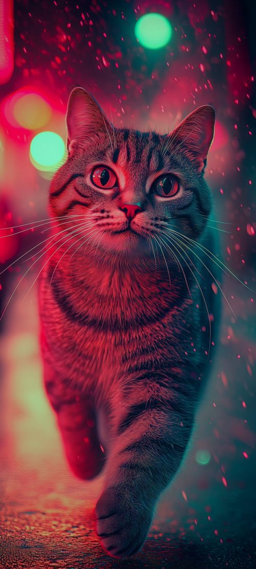 Neon Glow Tabby Cat - Related StockWalls wallpaper