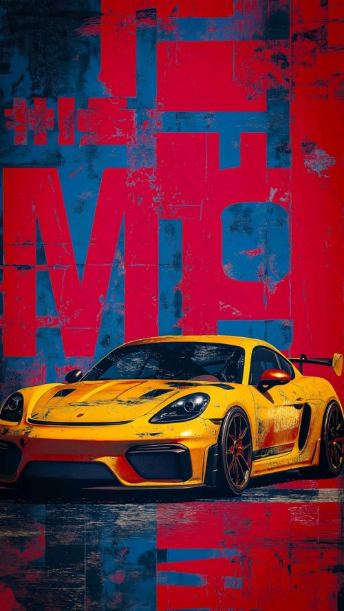 Yellow Porsche Street Art - porsche Wallpaper