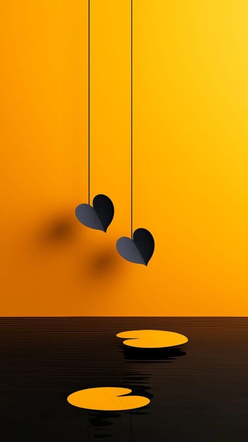 Minimalist Hanging Heart Leaves - Related OpersCraft wallpaper