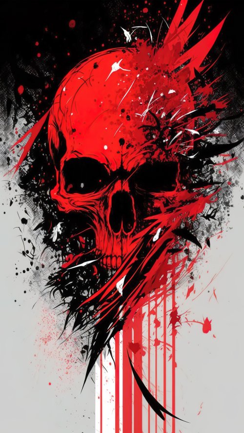 Abstract Red Skull Art - skull Wallpaper