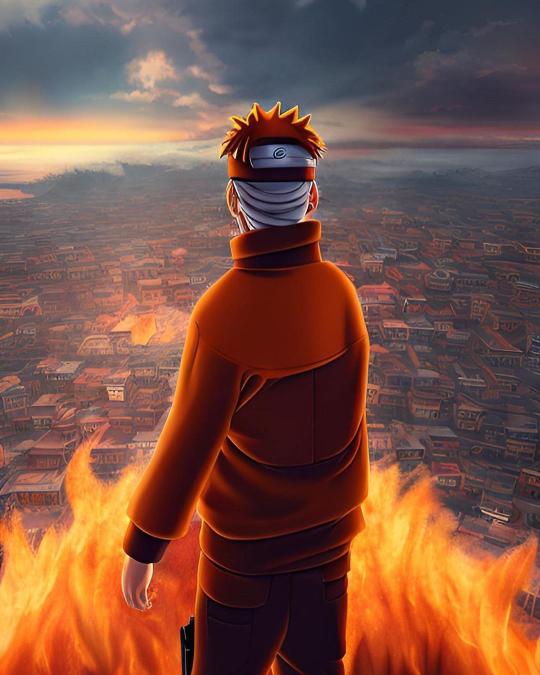 Naruto's Burning Village View - Related OpersCraft wallpaper