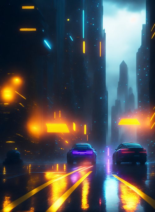 Neon City Night Drive - cyberpunk Wallpaper