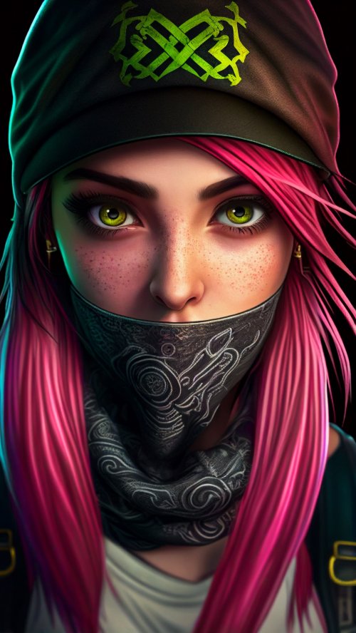 Neon Pink Hair Girl - ghetto Wallpaper