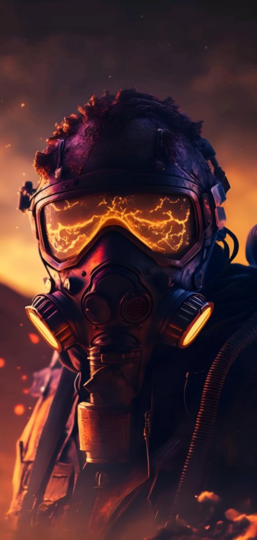 Glowing Neon Gas Mask - Related OpersCraft wallpaper