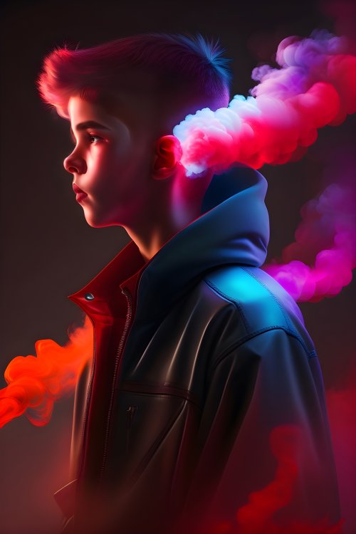 Neon Smoke Anime Boy - Related OpersCraft wallpaper