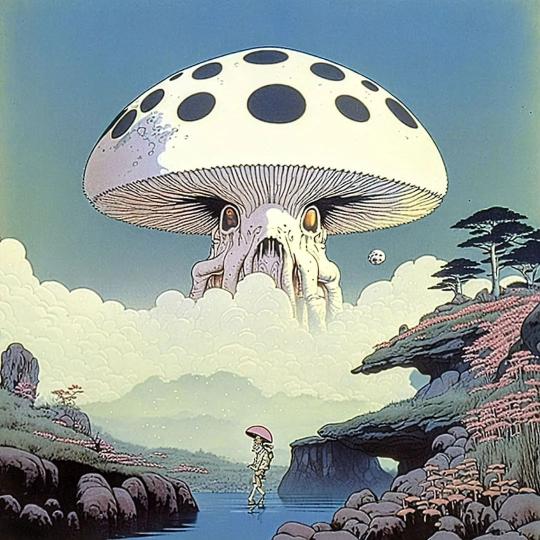 Surreal Mushroom Landscape