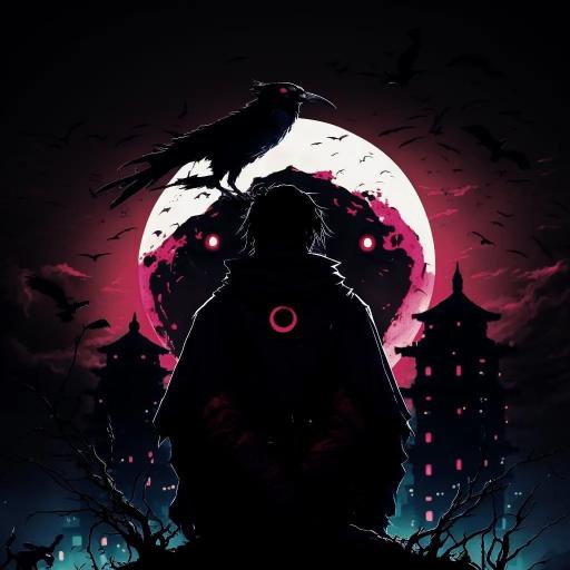 Crimson Moon Raven Silhouette - Related OpersCraft wallpaper