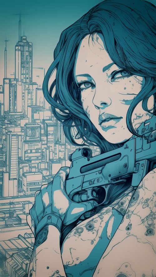 Cyberpunk Girl Urban Warrior - Related Desktop & Laptop wallpaper