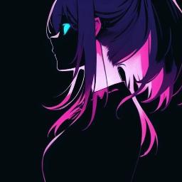 Neon Anime Girl Silhouette - Related OpersCraft wallpaper