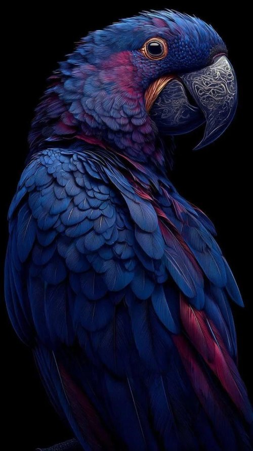 Majestic Blue Parrot Portrait - animals Wallpaper