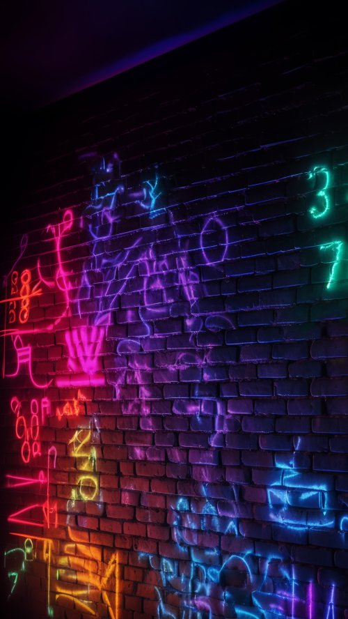 Neon Graffiti Brick Wall - graffiti Wallpaper