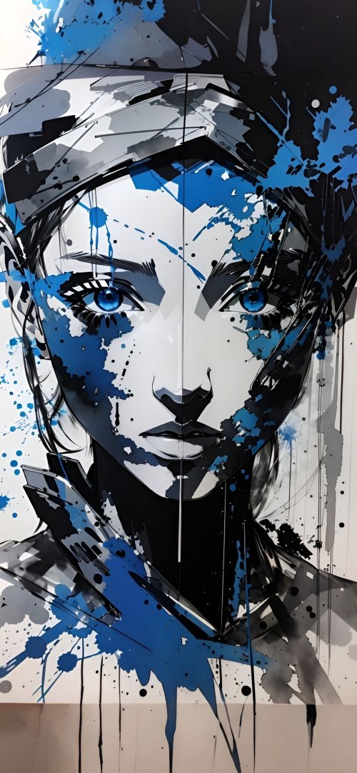 Abstract Blue Portrait