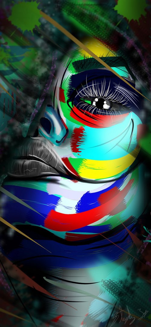 Abstract_Colorful_Face_Portrait - Related StockWalls wallpaper