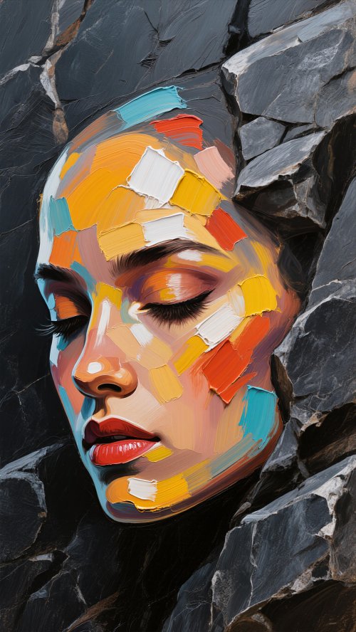 Abstract Face Texture - Related OpersCraft wallpaper