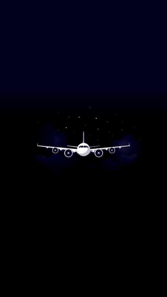Airplane in Night Sky - Related Tablet wallpaper