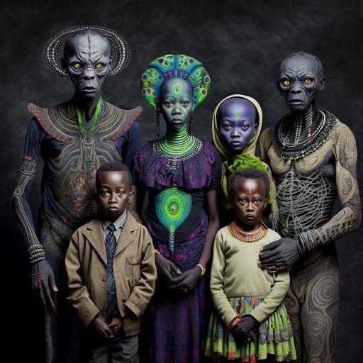 Alien Tribal Family Portrait