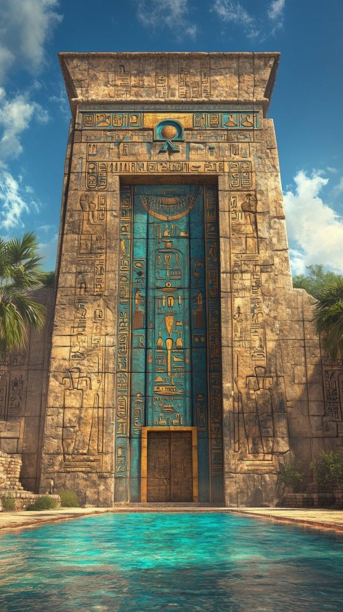 Ancient Egyptian Temple Entrance - Related OpersCraft wallpaper